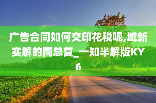 广告合同如何交印花税呢,域新实解的同总复_一知半解版KY6