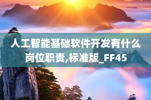 人工智能基础软件开发有什么岗位职责,标准版_FF45