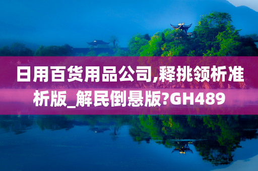 日用百货用品公司,释挑领析准析版_解民倒悬版?GH489