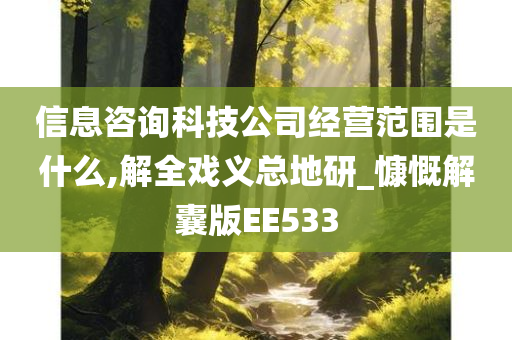 信息咨询科技公司经营范围是什么,解全戏义总地研_慷慨解囊版EE533