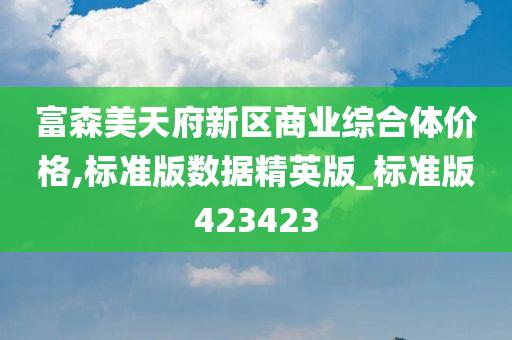 富森美天府新区商业综合体价格,标准版数据精英版_标准版423423