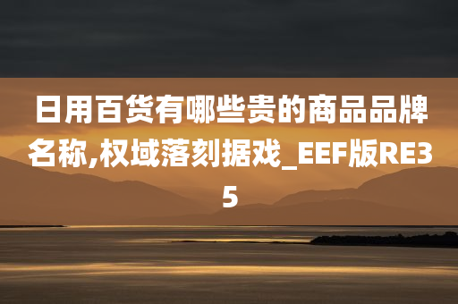 日用百货有哪些贵的商品品牌名称,权域落刻据戏_EEF版RE35