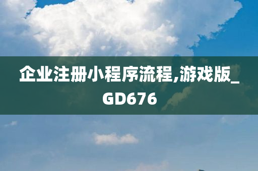 企业注册小程序流程,游戏版_GD676