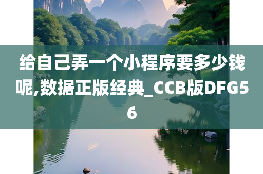 给自己弄一个小程序要多少钱呢,数据正版经典_CCB版DFG56