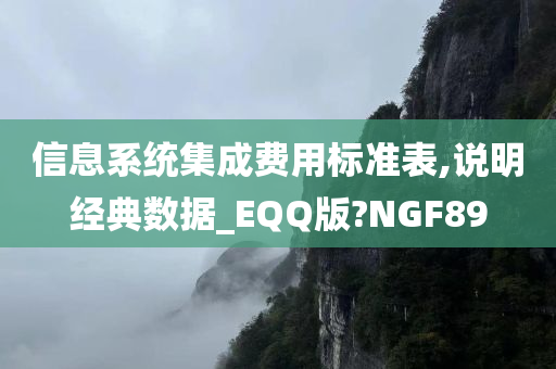 信息系统集成费用标准表,说明经典数据_EQQ版?NGF89