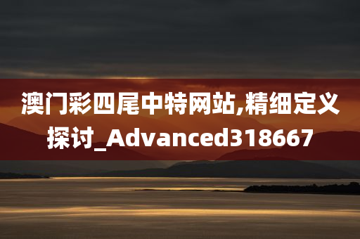 澳门彩四尾中特网站,精细定义探讨_Advanced318667