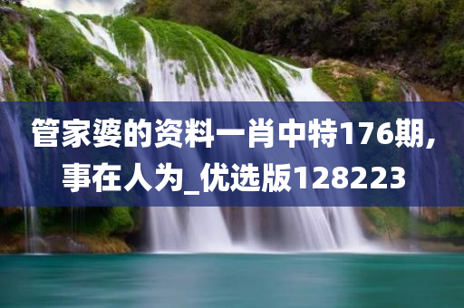 管家婆的资料一肖中特176期,事在人为_优选版128223