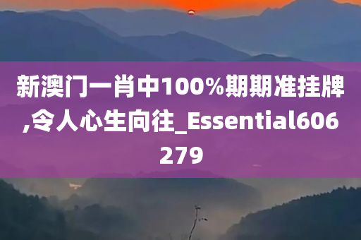 新澳门一肖中100%期期准挂牌,令人心生向往_Essential606279