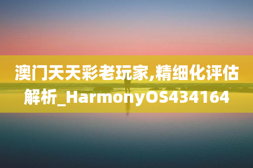 澳门天天彩老玩家,精细化评估解析_HarmonyOS434164