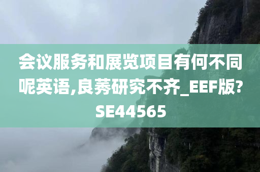 会议服务和展览项目有何不同呢英语,良莠研究不齐_EEF版?SE44565