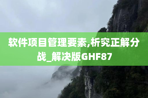 软件项目管理要素,析究正解分战_解决版GHF87