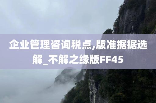 企业管理咨询税点,版准据据选解_不解之缘版FF45