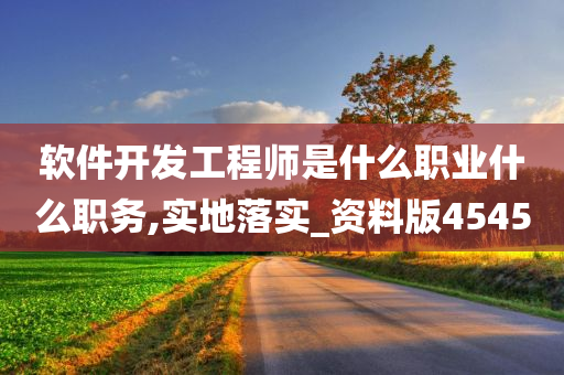 软件开发工程师是什么职业什么职务,实地落实_资料版4545