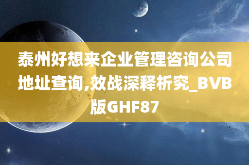 泰州好想来企业管理咨询公司地址查询,效战深释析究_BVB版GHF87