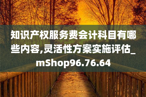 知识产权服务费会计科目有哪些内容,灵活性方案实施评估_mShop96.76.64