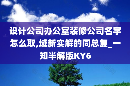 设计公司办公室装修公司名字怎么取,域新实解的同总复_一知半解版KY6