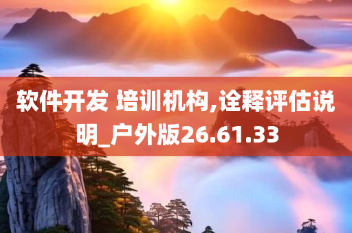 软件开发 培训机构,诠释评估说明_户外版26.61.33