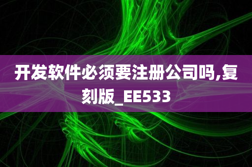 开发软件必须要注册公司吗,复刻版_EE533