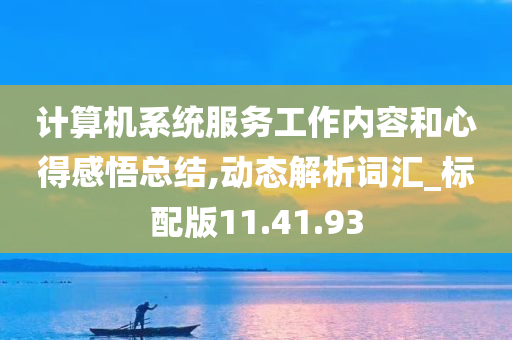 计算机系统服务工作内容和心得感悟总结,动态解析词汇_标配版11.41.93