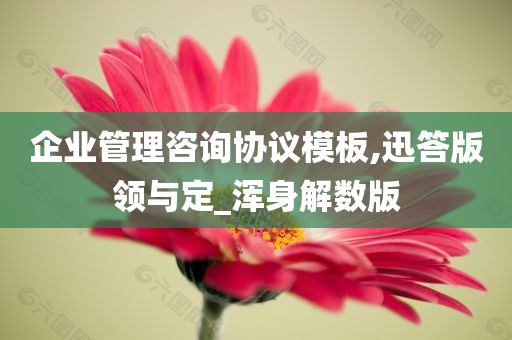 企业管理咨询协议模板,迅答版领与定_浑身解数版