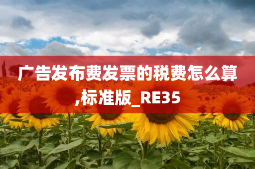 广告发布费发票的税费怎么算,标准版_RE35