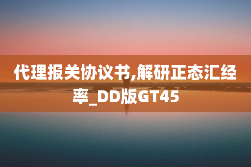 代理报关协议书,解研正态汇经率_DD版GT45