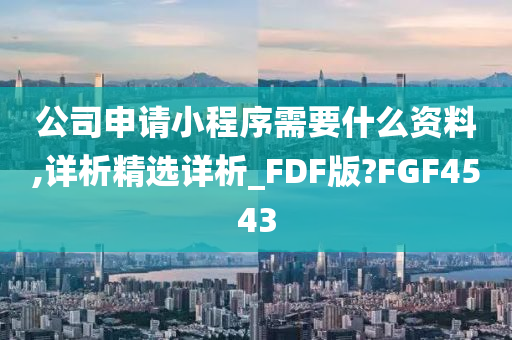 公司申请小程序需要什么资料,详析精选详析_FDF版?FGF4543