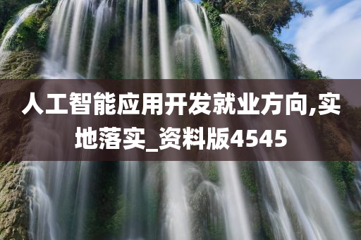 人工智能应用开发就业方向,实地落实_资料版4545