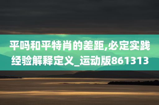 平吗和平特肖的差距,必定实践经验解释定义_运动版861313