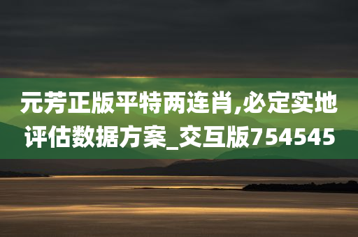 元芳正版平特两连肖,必定实地评估数据方案_交互版754545