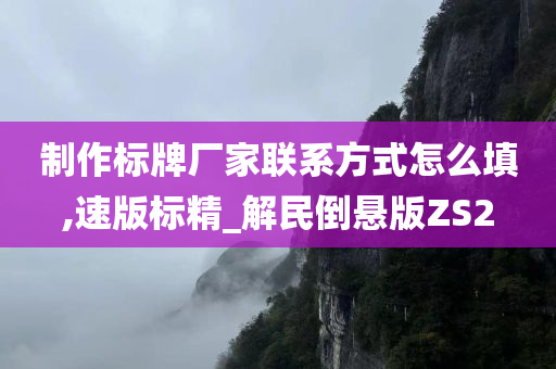 制作标牌厂家联系方式怎么填,速版标精_解民倒悬版ZS2