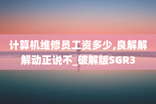 计算机维修员工资多少,良解解解动正说不_破解版SGR3