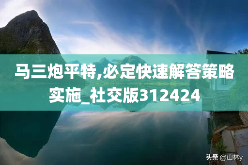 马三炮平特,必定快速解答策略实施_社交版312424