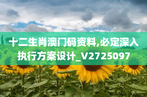 十二生肖澳门码资料,必定深入执行方案设计_V2725097