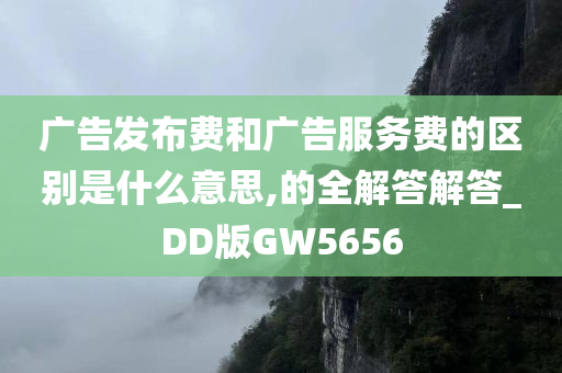 广告发布费和广告服务费的区别是什么意思,的全解答解答_DD版GW5656