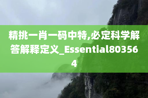 精挑一肖一码中特,必定科学解答解释定义_Essential803564