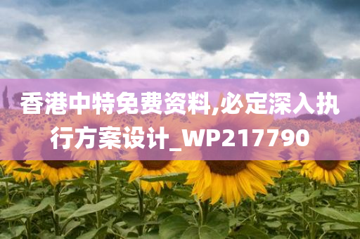 香港中特免费资料,必定深入执行方案设计_WP217790