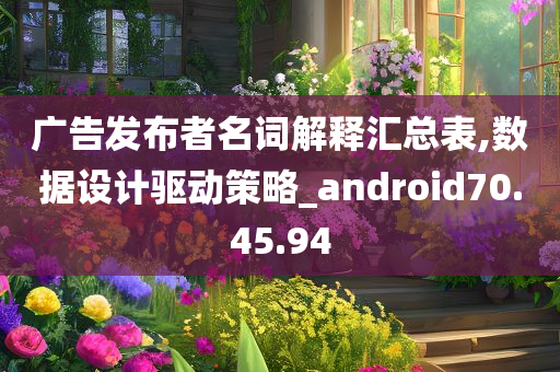 广告发布者名词解释汇总表,数据设计驱动策略_android70.45.94