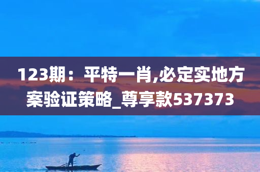 123期：平特一肖,必定实地方案验证策略_尊享款537373