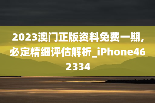 2023澳门正版资料免费一期,必定精细评估解析_iPhone462334