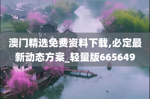 澳门精选免费资料下载,必定最新动态方案_轻量版665649