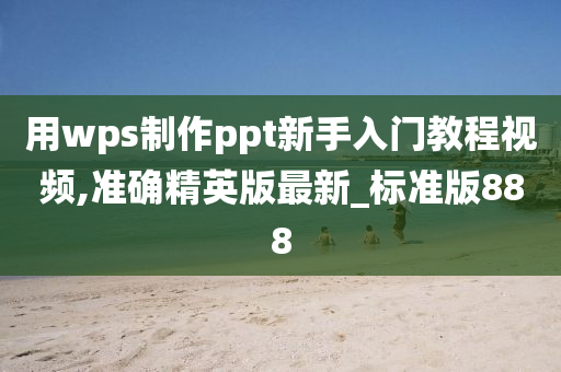 用wps制作ppt新手入门教程视频,准确精英版最新_标准版888