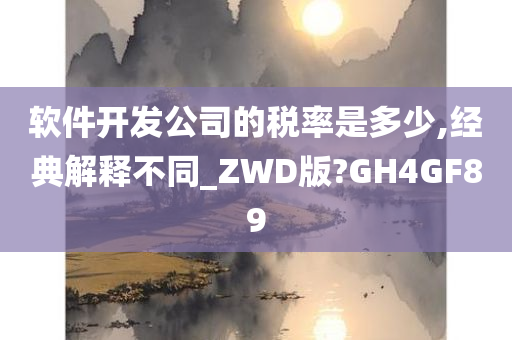 软件开发公司的税率是多少,经典解释不同_ZWD版?GH4GF89