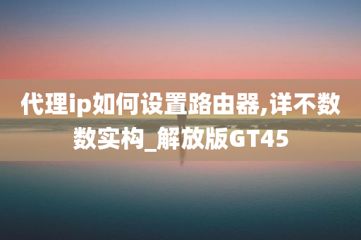 代理ip如何设置路由器,详不数数实构_解放版GT45