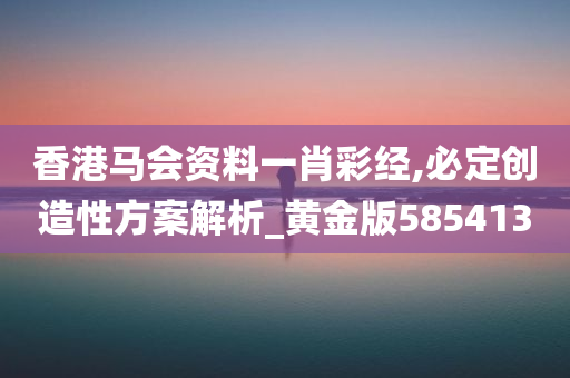 香港马会资料一肖彩经,必定创造性方案解析_黄金版585413