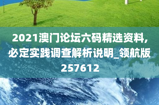 2021澳门论坛六码精选资料,必定实践调查解析说明_领航版257612