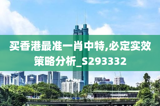 买香港最准一肖中特,必定实效策略分析_S293332