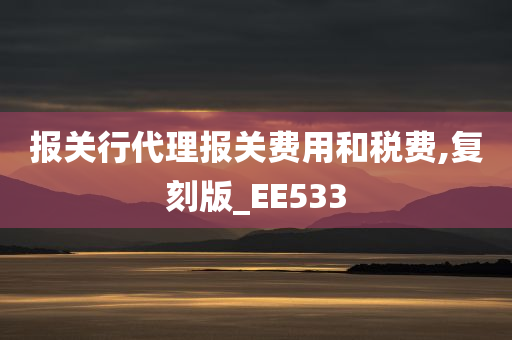 报关行代理报关费用和税费,复刻版_EE533