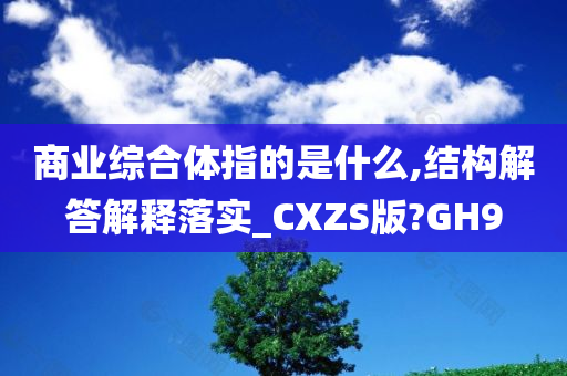 商业综合体指的是什么,结构解答解释落实_CXZS版?GH9