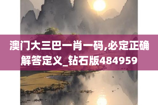 澳门大三巴一肖一码,必定正确解答定义_钻石版484959